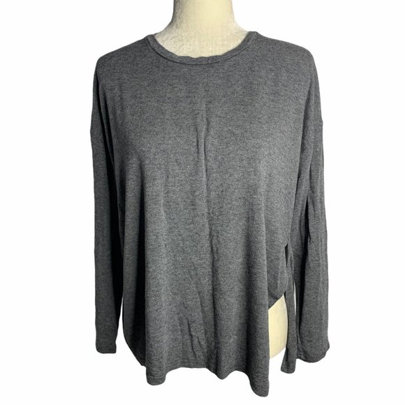 Stretch Knit Side Split Long Sleeve Top 36PE - Picture 1 of 5